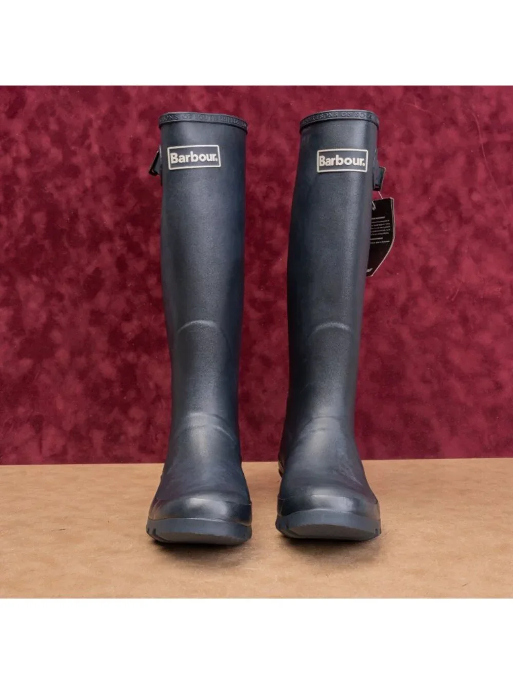 Barbour Women Bede Navy Blue Festival Wellies Rain Rubber Boots 8US UK6